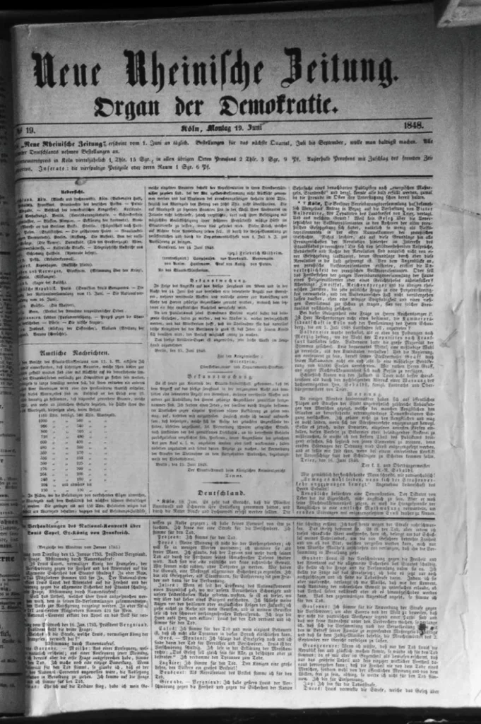 کارل مارکس 1818 - 1883 2 روزنامه ای از راینیشه تسایتونگ