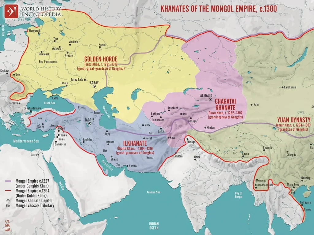 تقسیمات امپراتوری مغولستان