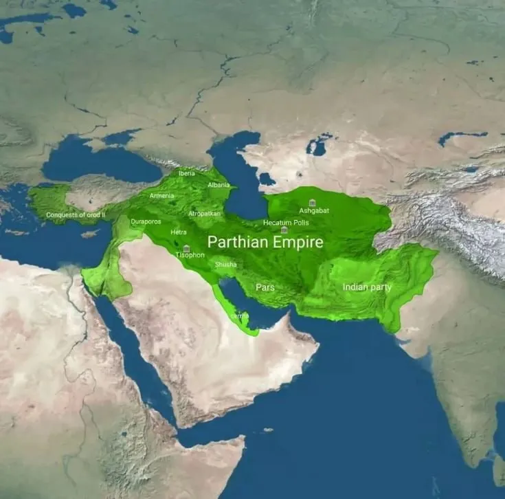 اشکانیان – ۲۴۷ پیش از میلاد تا ۲۲۴ پس از میلاد 1 نقشه اشکانیان