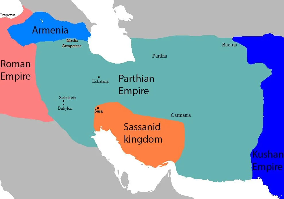 اشکانیان – ۲۴۷ پیش از میلاد تا ۲۲۴ پس از میلاد 3 نقشه اشکانیان و ساسانیان