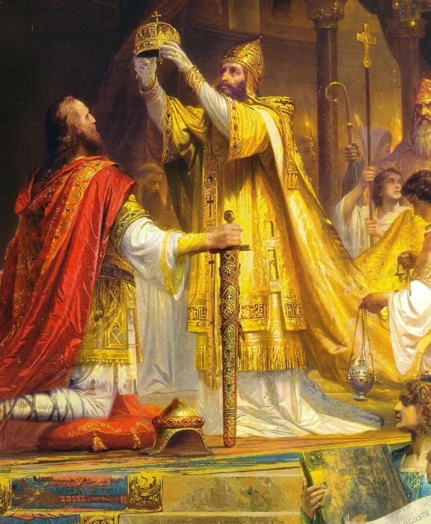 تئوکراسی – حکومت دینی یا حاکمیت الهی(Theocracy) 1 تاجگذاری شارلمانی